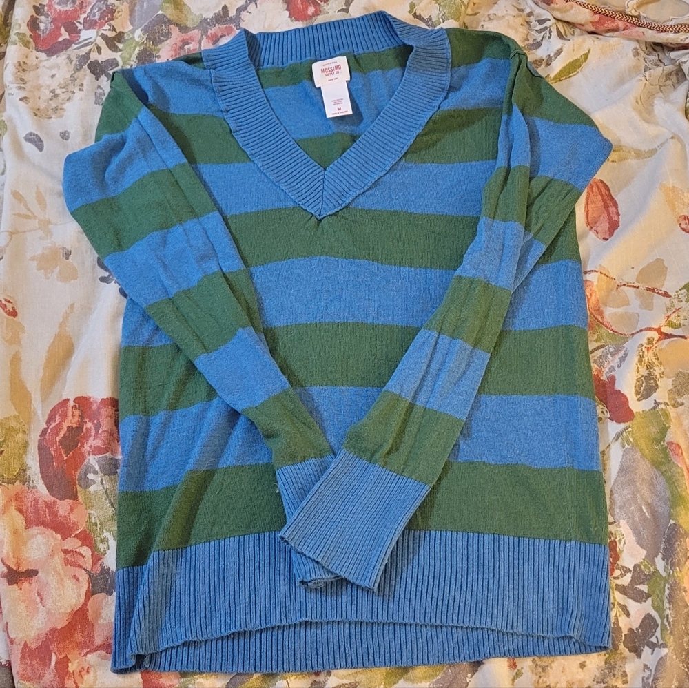 Mossimo Supply Co. Blue and Green Knit Sweater